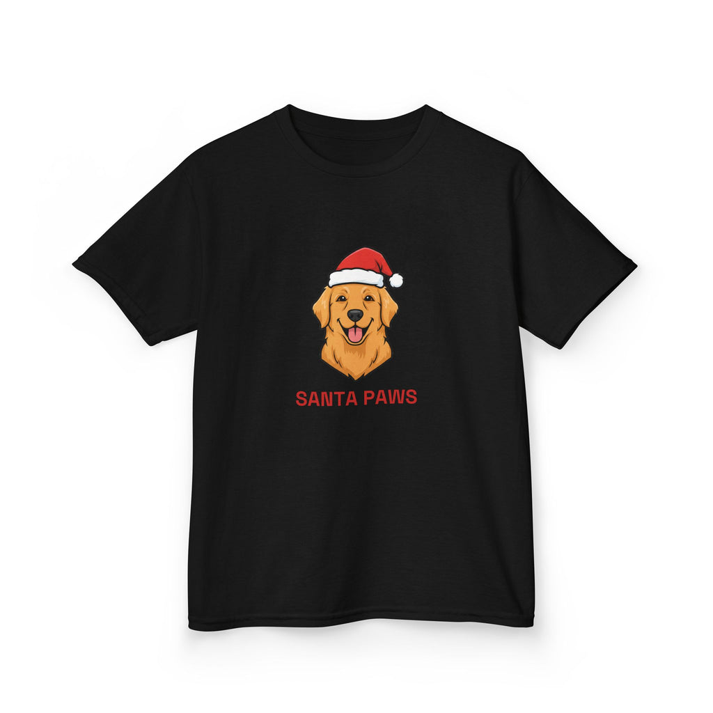 Santa Paws Kids Tee | Funny Golden Retriever Christmas Shirt