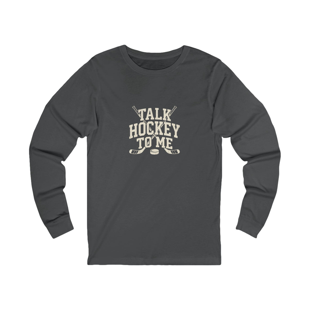 Talk Hockey to Me Long Sleeve Tee | Funny Retro Hockey Fan Shirt