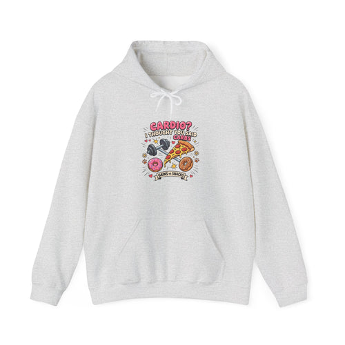 Cardio? I Thought You Said Carbs Hoodie | Funny Gym Shirt