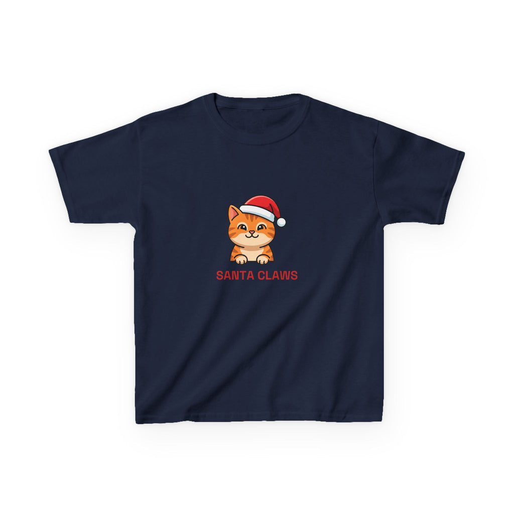 Santa Claws Kids Tee | Funny Cat Christmas Shirt