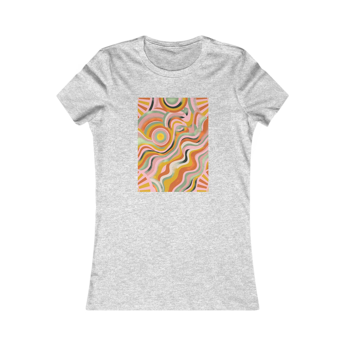 Retro Groovy Sun Women's Tee | 70s Boho Fitted Shirt
