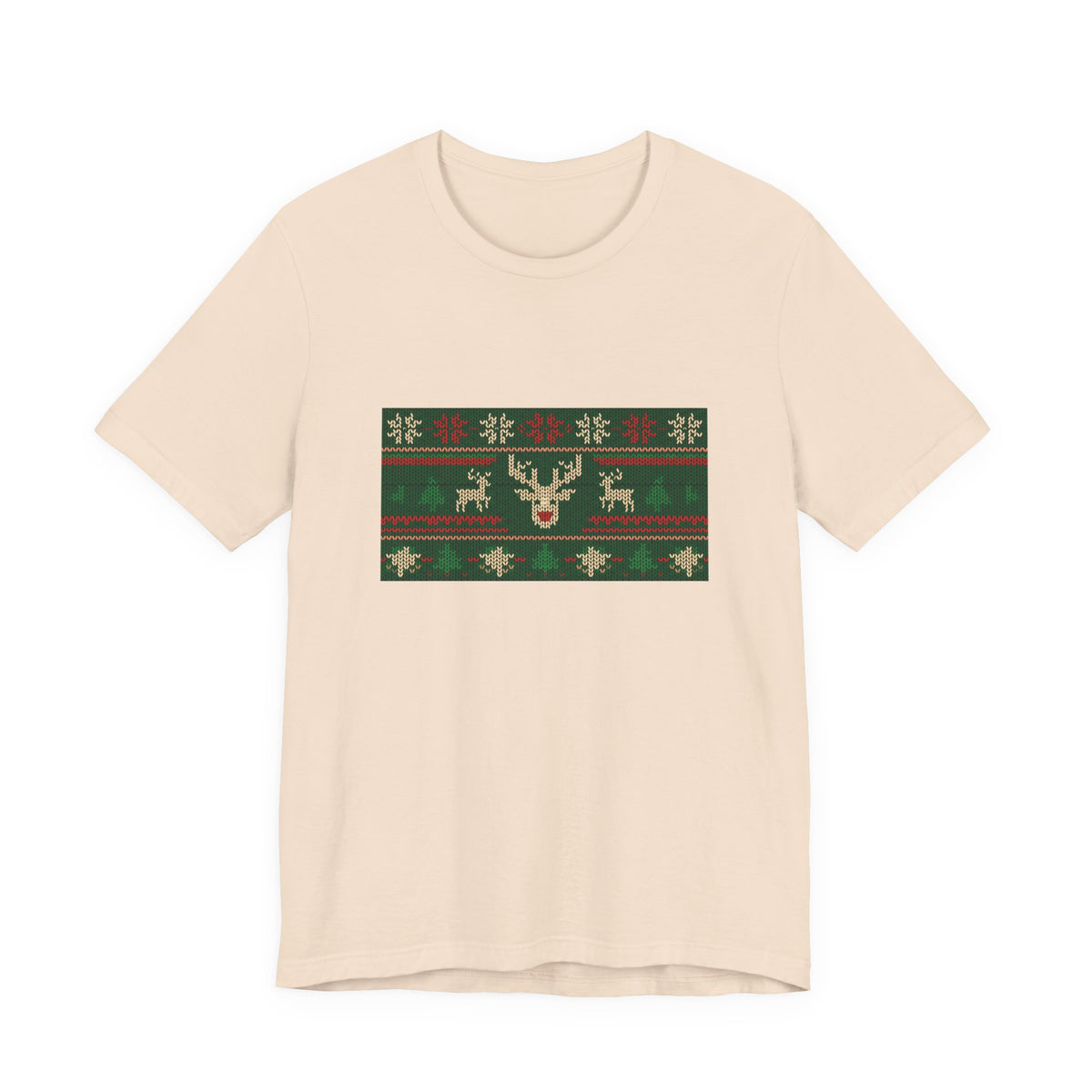 Ugly Christmas Sweater Tee | Funny Reindeer Fair Isle Shirt