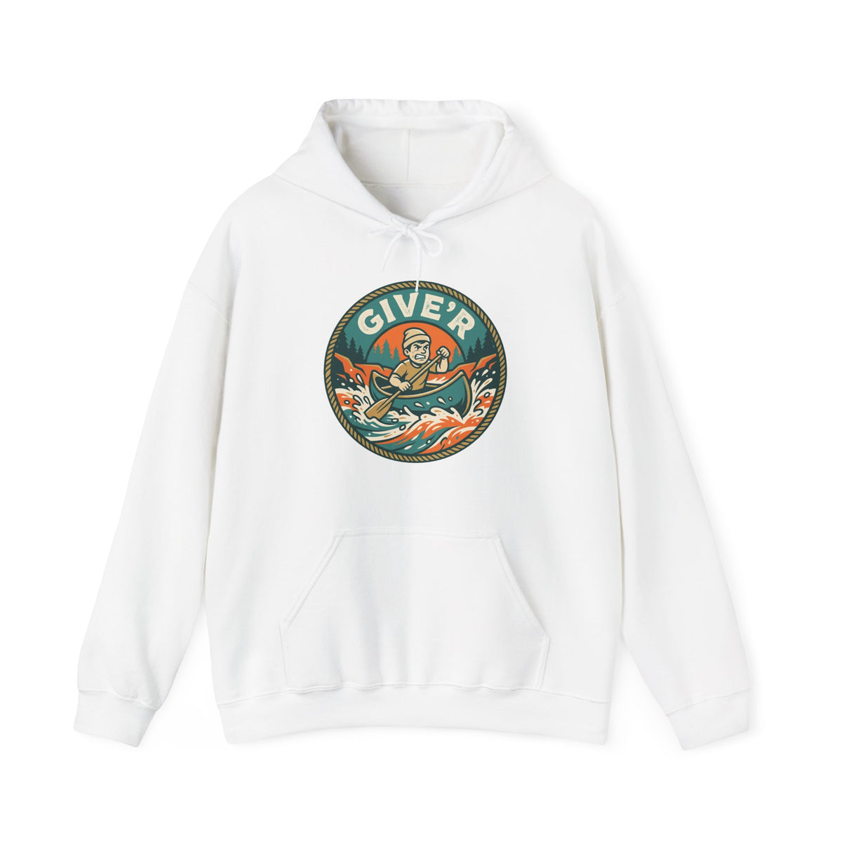 Give'r Hoodie | Funny Canadian Slang Canoe