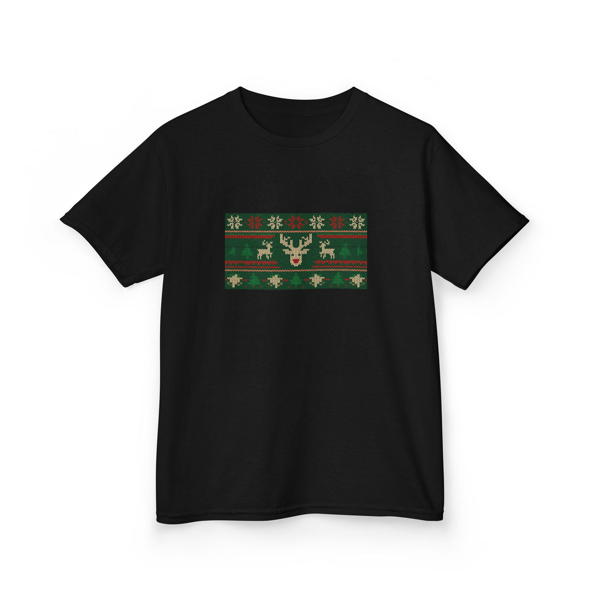 Ugly Christmas Sweater Kids Tee | Funny Reindeer Shirt