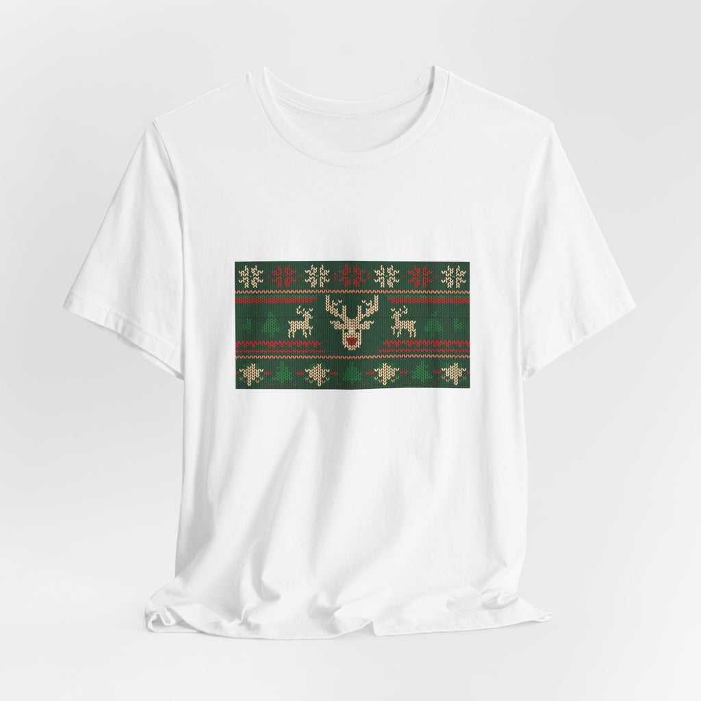 Ugly Christmas Sweater Tee | Funny Reindeer Fair Isle Shirt