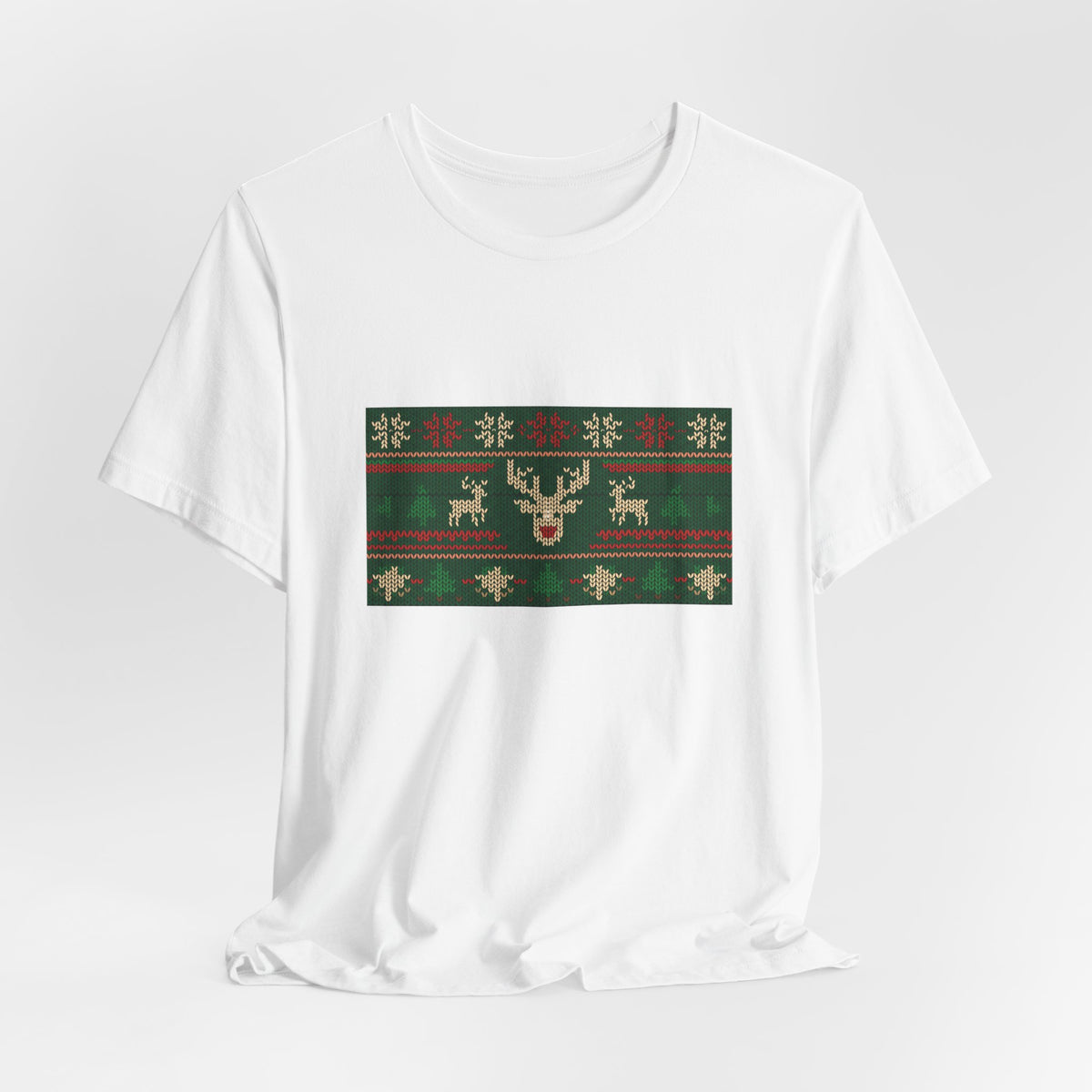 Ugly Christmas Sweater Tee | Funny Reindeer Fair Isle Shirt