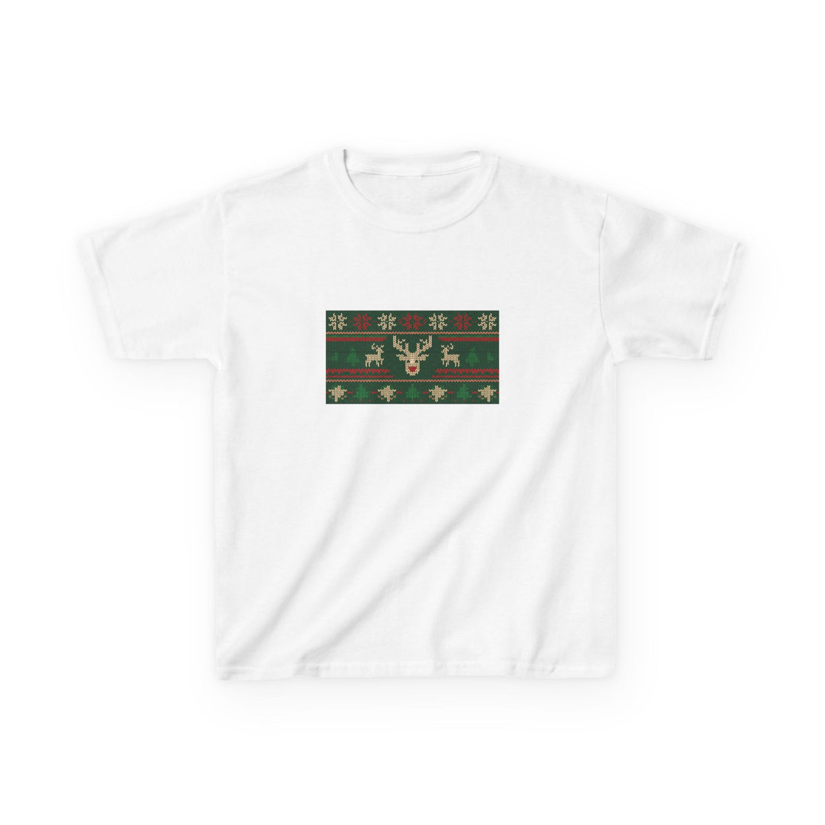 Ugly Christmas Sweater Kids Tee | Funny Reindeer Shirt
