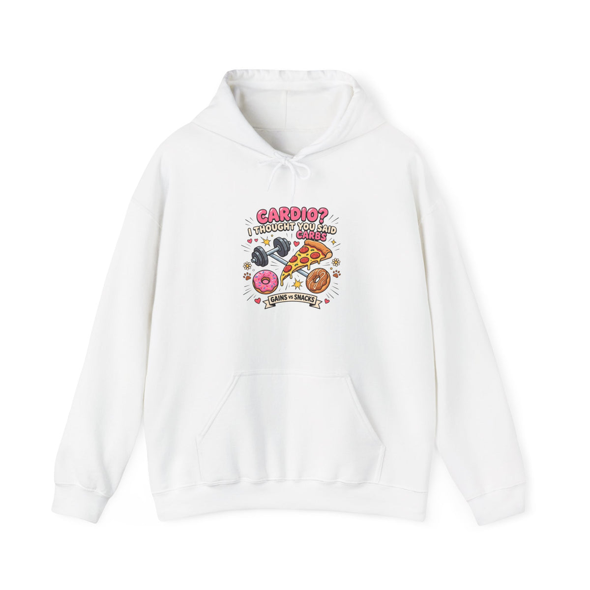 Cardio? I Thought You Said Carbs Hoodie | Funny Gym Shirt