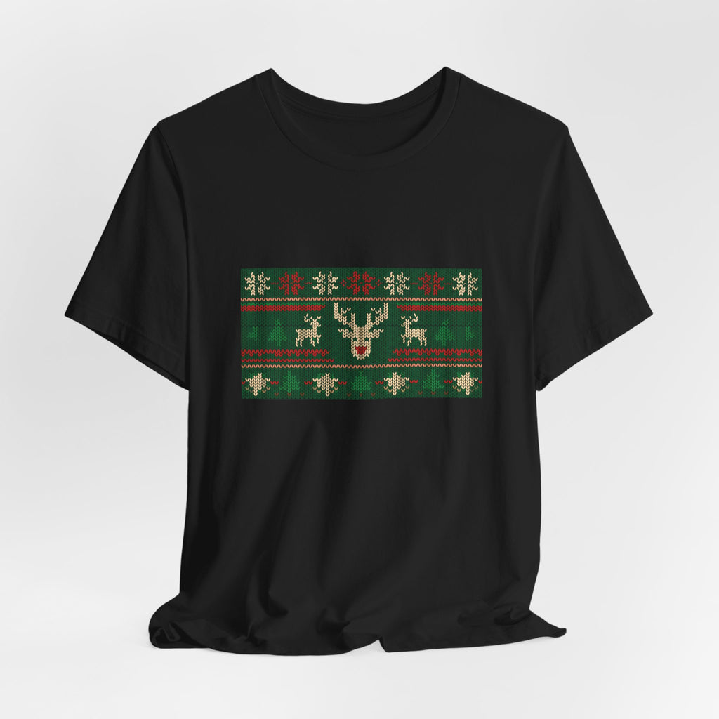 Ugly Christmas Sweater Tee | Funny Reindeer Fair Isle Shirt