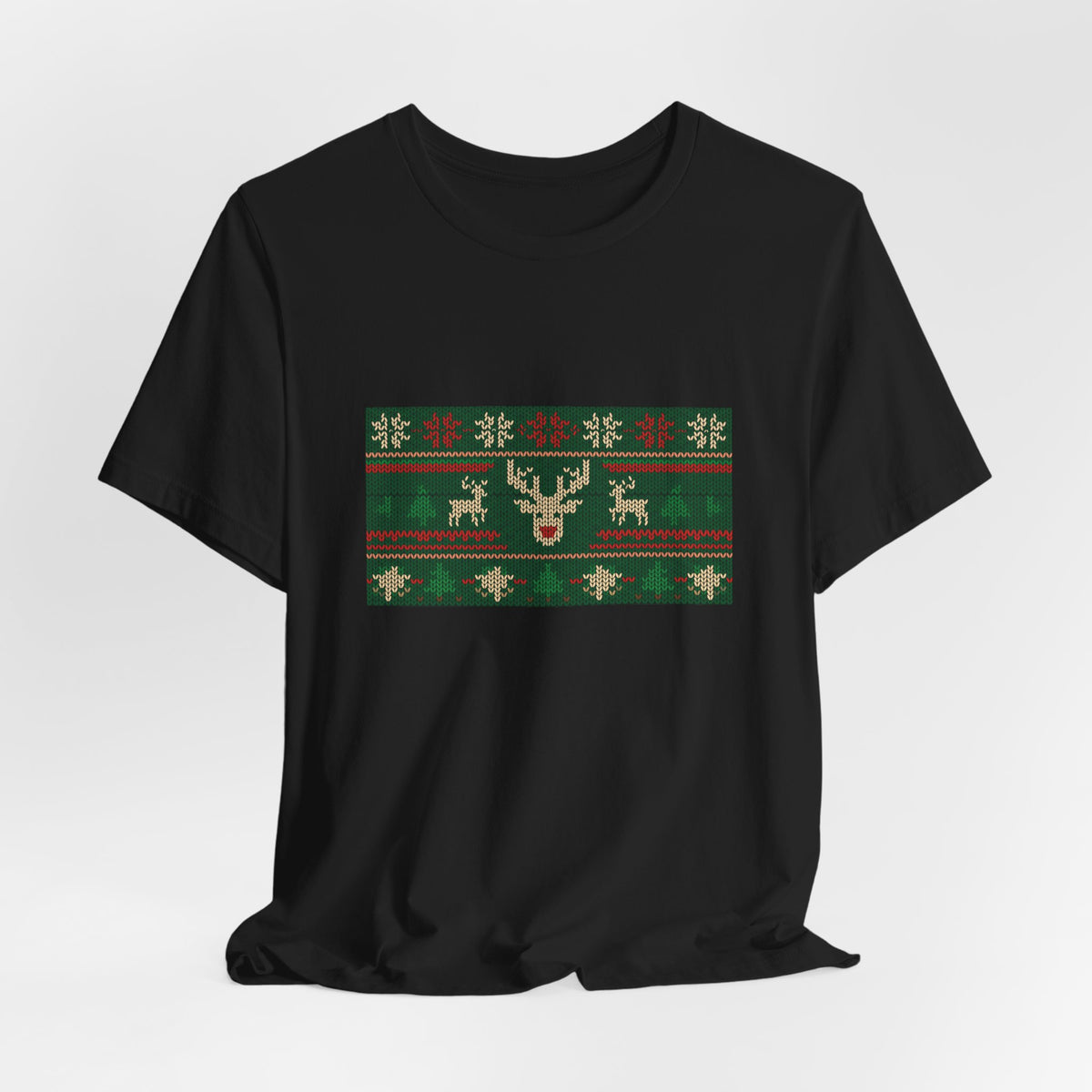 Ugly Christmas Sweater Tee | Funny Reindeer Fair Isle Shirt