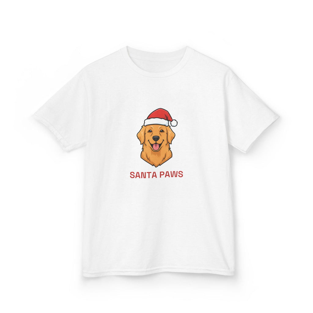 Santa Paws Kids Tee | Funny Golden Retriever Christmas Shirt