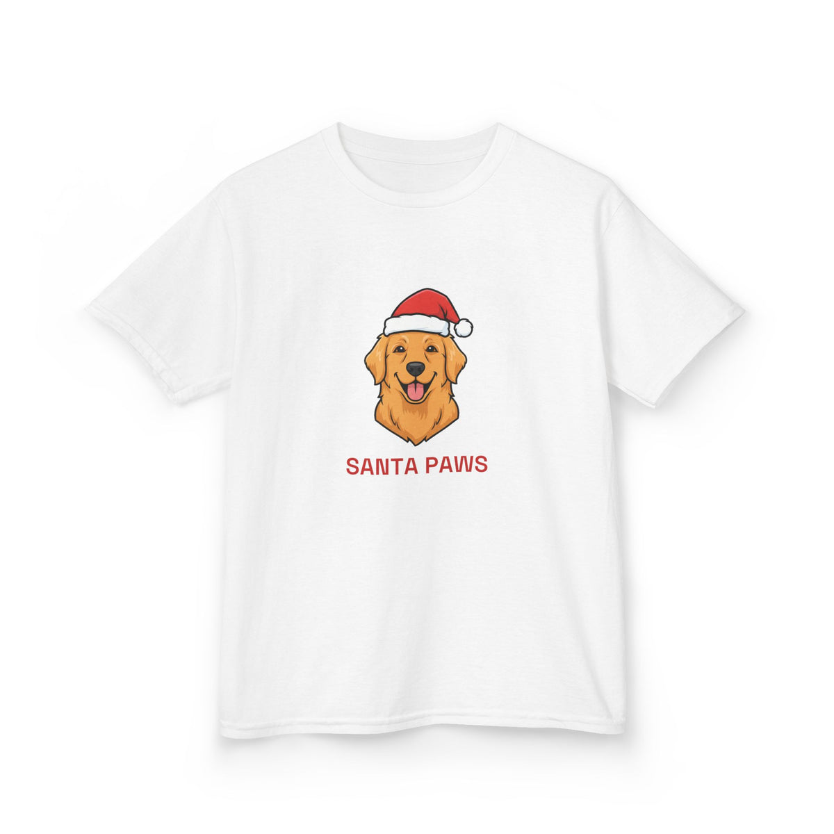 Santa Paws Kids Tee | Funny Golden Retriever Christmas Shirt