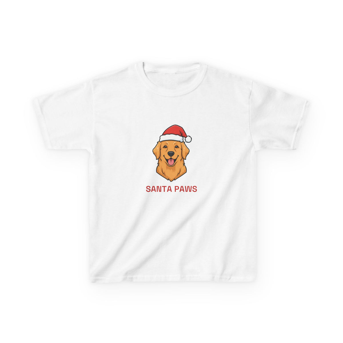 Santa Paws Kids Tee | Funny Golden Retriever Christmas Shirt