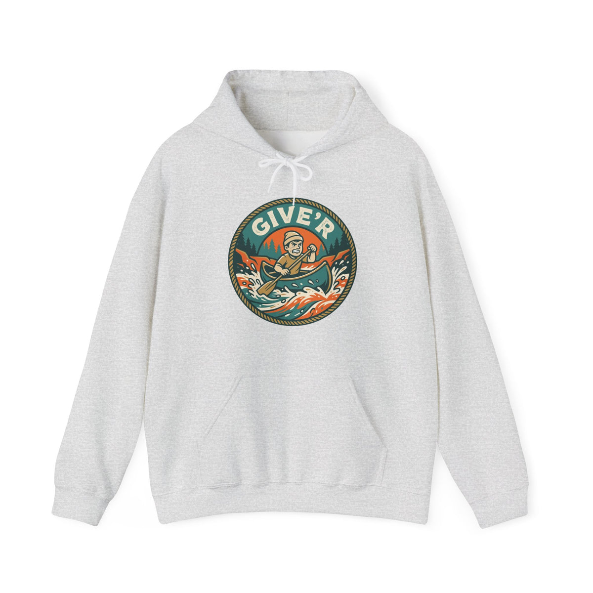 Give'r Hoodie | Funny Canadian Slang Canoe