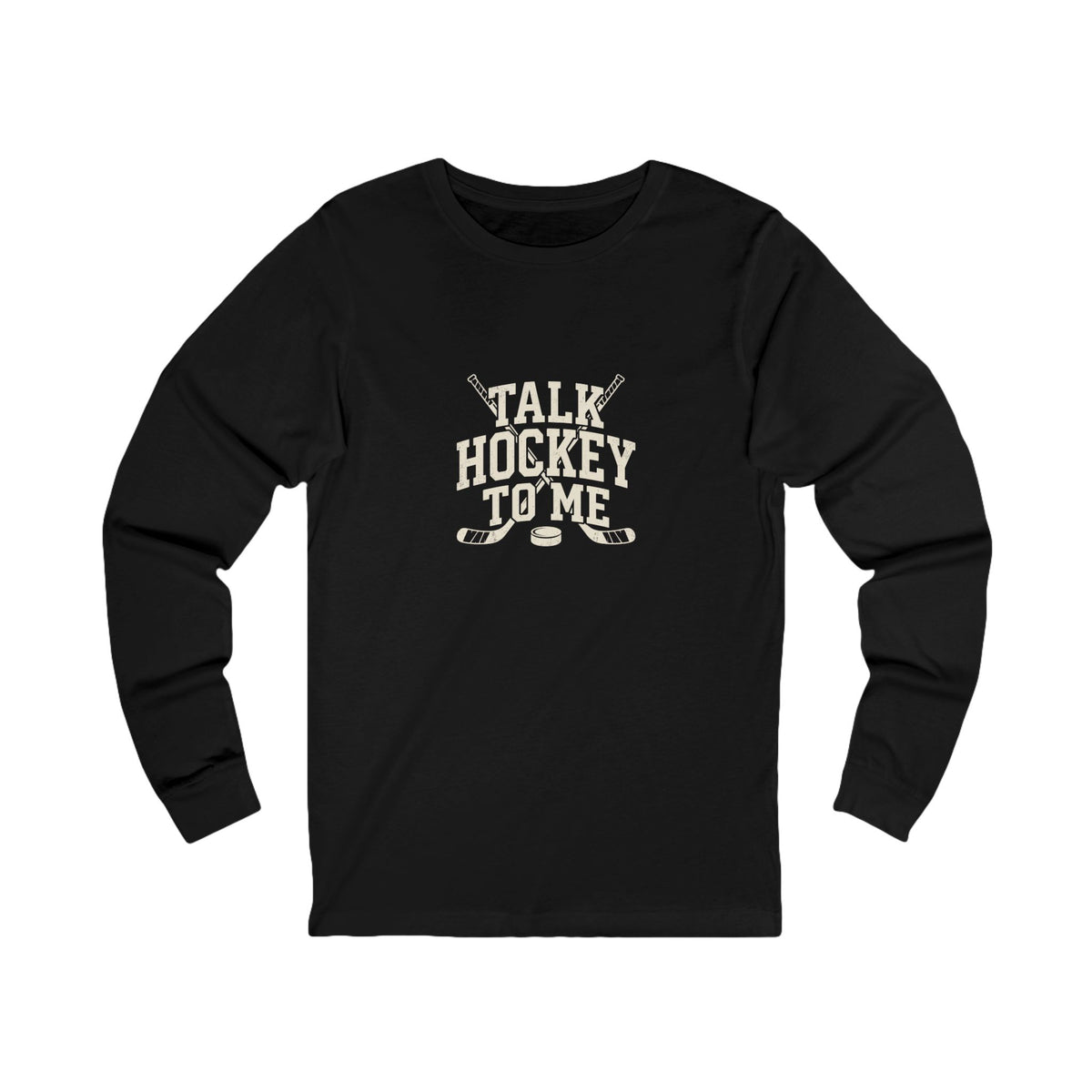 Talk Hockey to Me Long Sleeve Tee | Funny Retro Hockey Fan Shirt