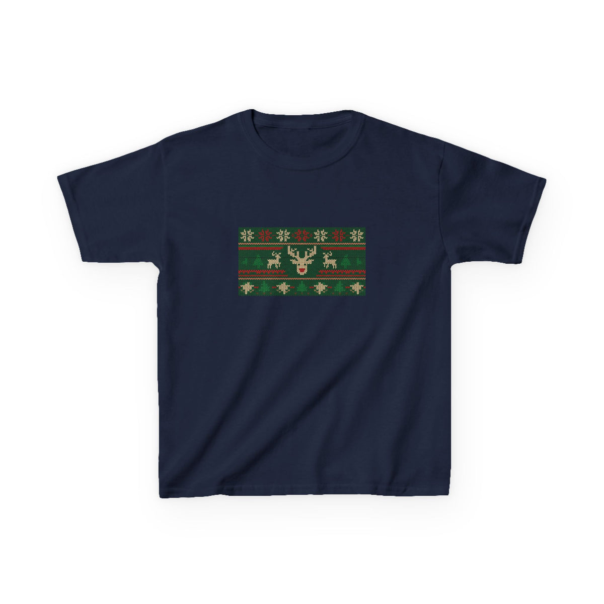 Ugly Christmas Sweater Kids Tee | Funny Reindeer Shirt