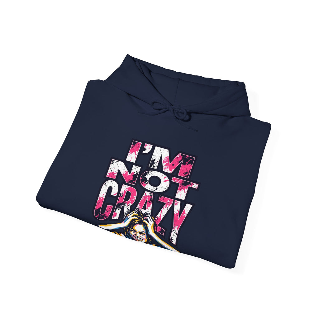 I'm Not Crazy Hoodie | Funny Sarcastic Statement Graphic Sweatshirt