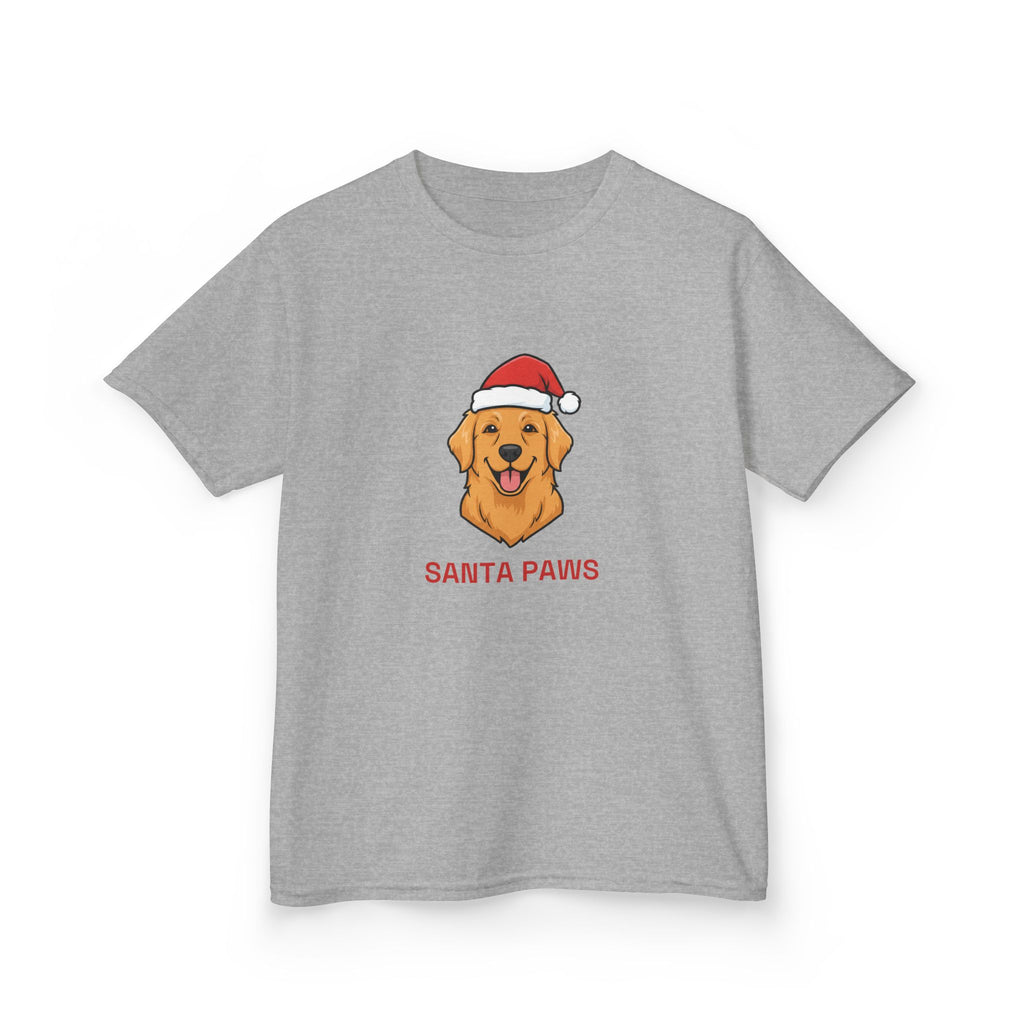 Santa Paws Kids Tee | Funny Golden Retriever Christmas Shirt