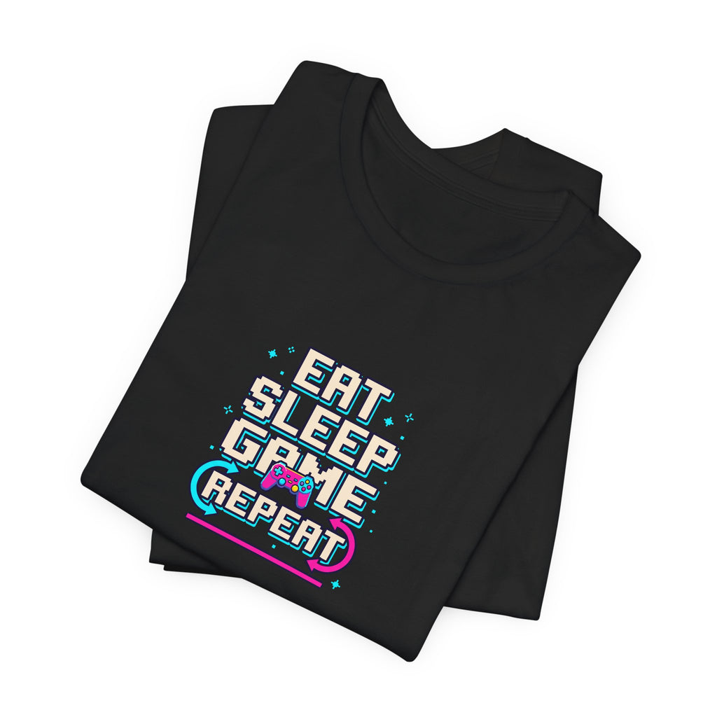 Eat Sleep Game Repeat Tee | Funny Gaming Shirt