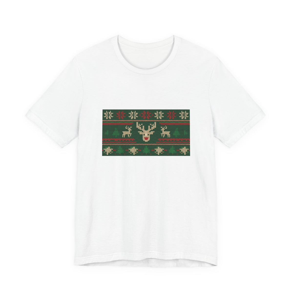 Ugly Christmas Sweater Tee | Funny Reindeer Fair Isle Shirt