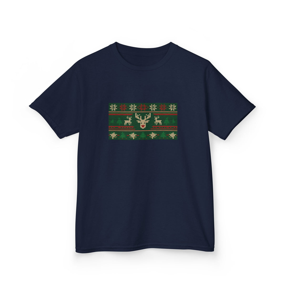 Ugly Christmas Sweater Kids Tee | Funny Reindeer Shirt