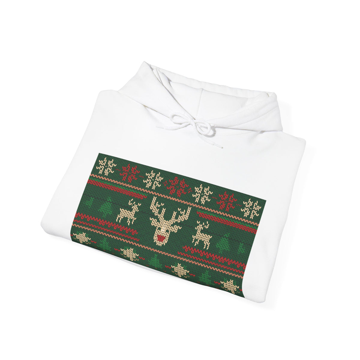 Ugly Christmas Sweater Hoodie | Funny Reindeer Fair Isle