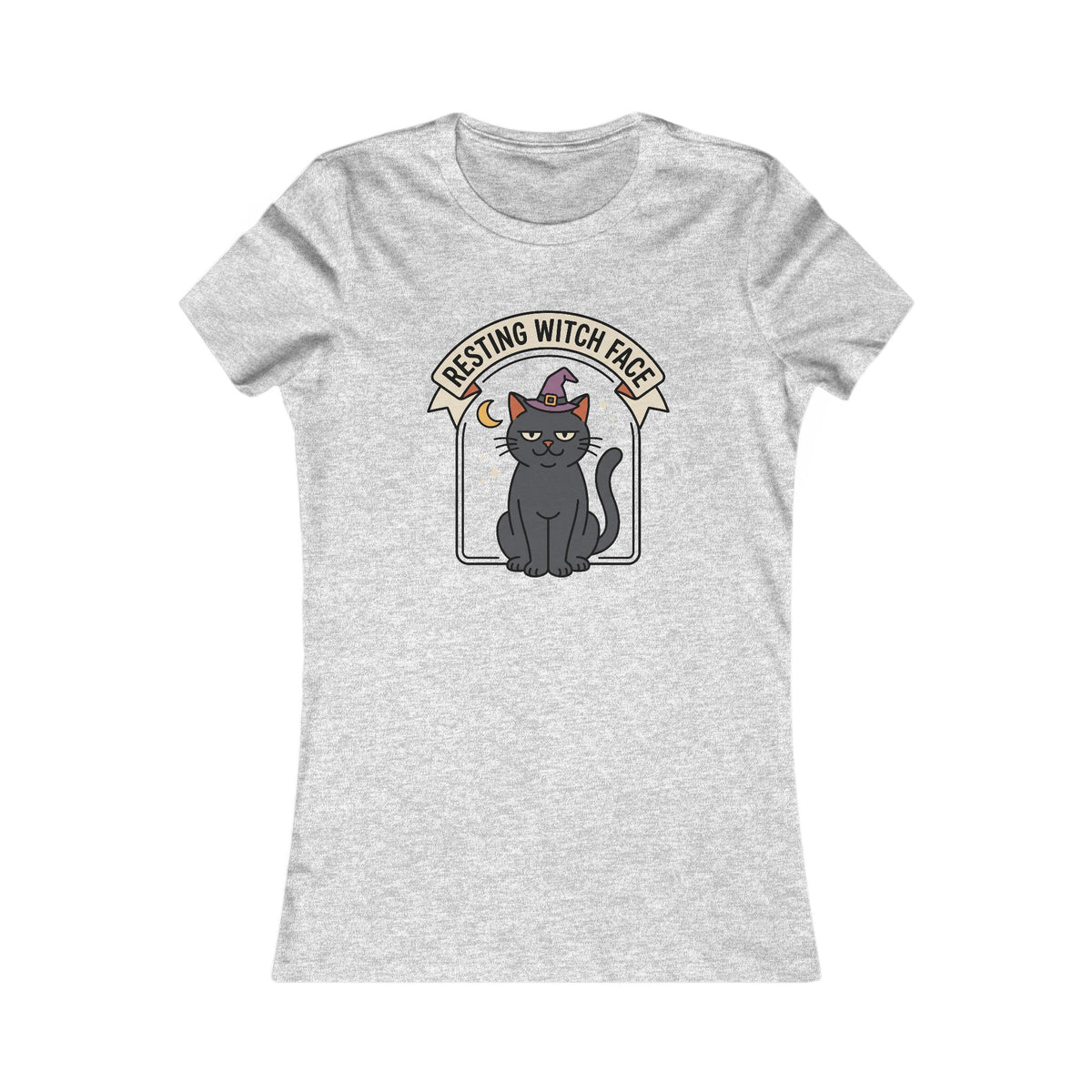 Resting Witch Face Cat Women's Tee | Funny Halloween Fitted Shirt