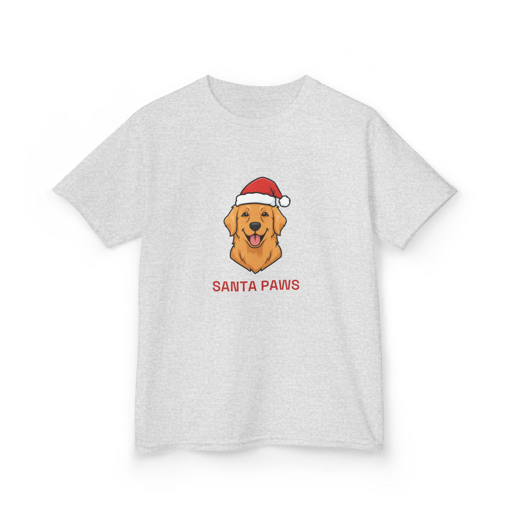 Santa Paws Kids Tee | Funny Golden Retriever Christmas Shirt