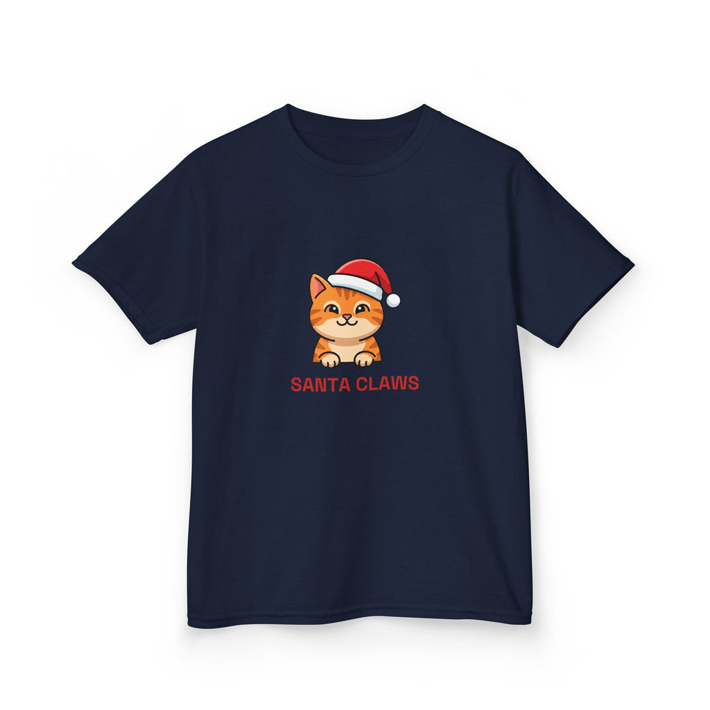 Santa Claws Kids Tee | Funny Cat Christmas Shirt