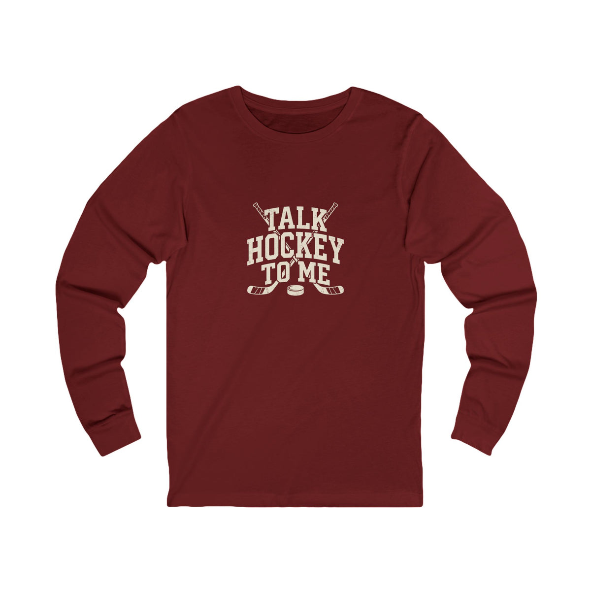 Talk Hockey to Me Long Sleeve Tee | Funny Retro Hockey Fan Shirt