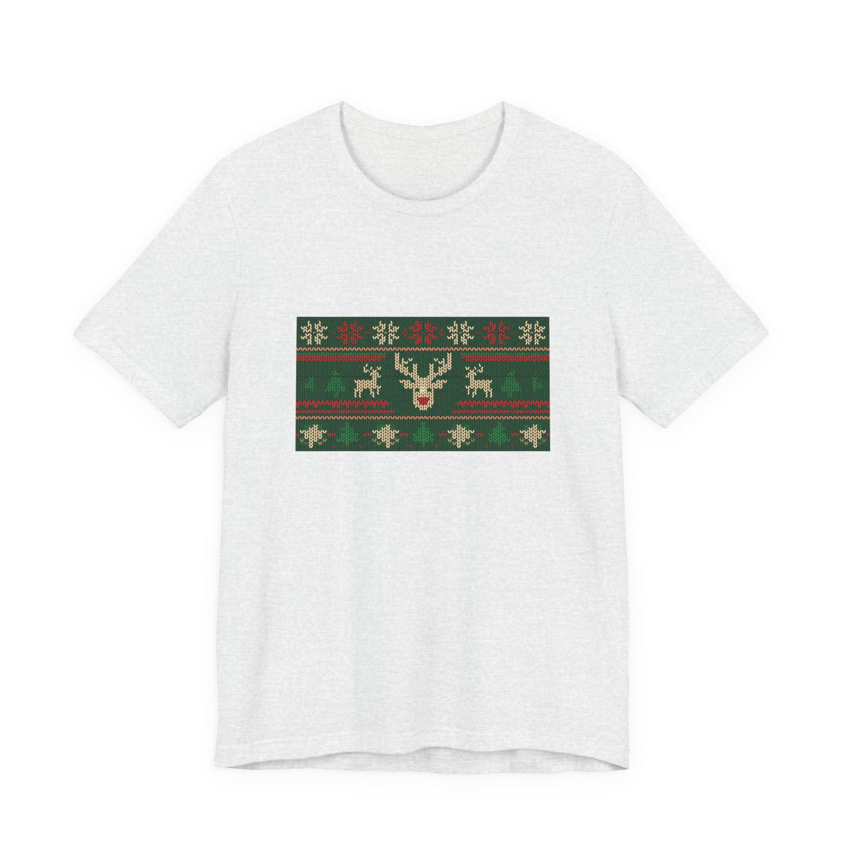 Ugly Christmas Sweater Tee | Funny Reindeer Fair Isle Shirt