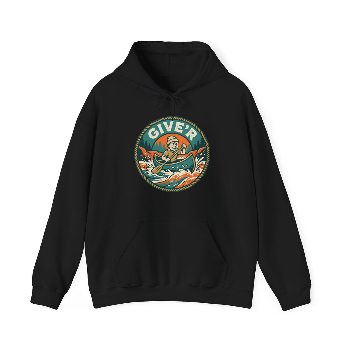 Give'r Hoodie | Funny Canadian Slang Canoe