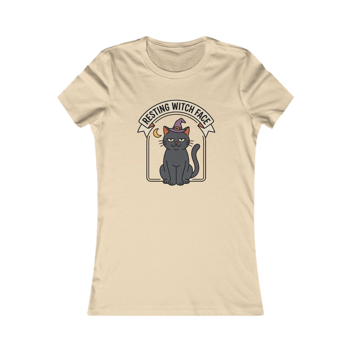 Resting Witch Face Cat Women's Tee | Funny Halloween Fitted Shirt