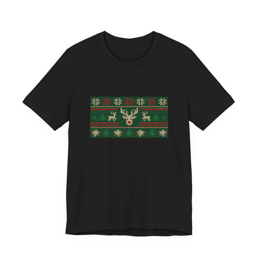 Ugly Christmas Sweater Tee | Funny Reindeer Fair Isle Shirt