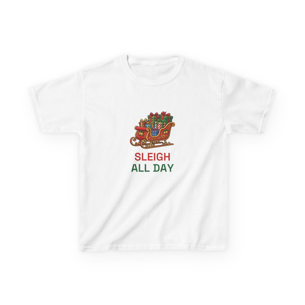 Sleigh All Day Kids Tee | Funny Christmas Shirt