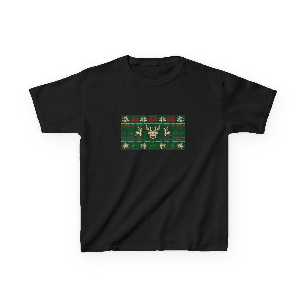 Ugly Christmas Sweater Kids Tee | Funny Reindeer Shirt