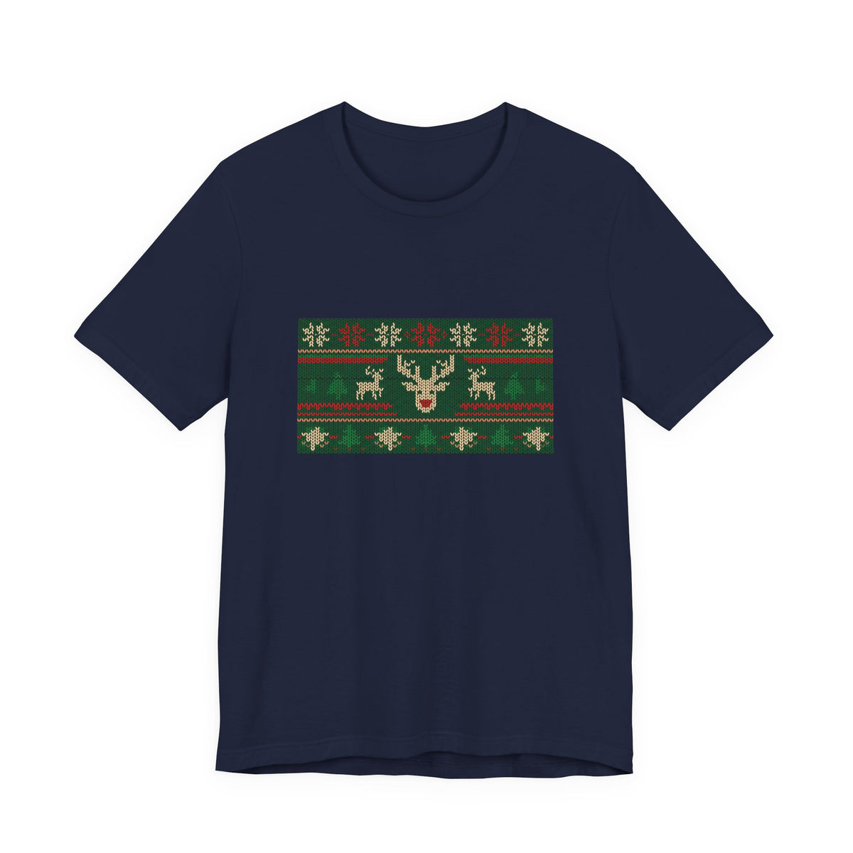 Ugly Christmas Sweater Tee | Funny Reindeer Fair Isle Shirt