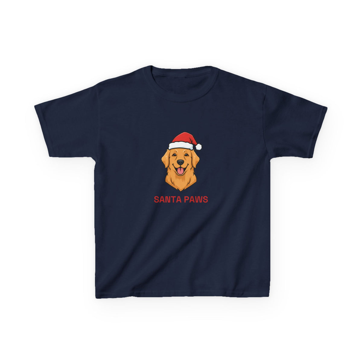 Santa Paws Kids Tee | Funny Golden Retriever Christmas Shirt