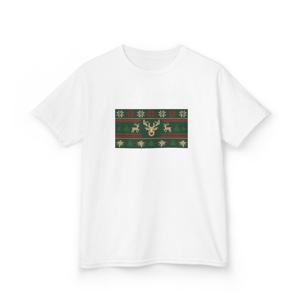 Ugly Christmas Sweater Kids Tee | Funny Reindeer Shirt