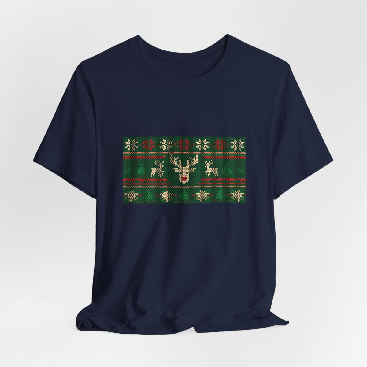 Ugly Christmas Sweater Tee | Funny Reindeer Fair Isle Shirt