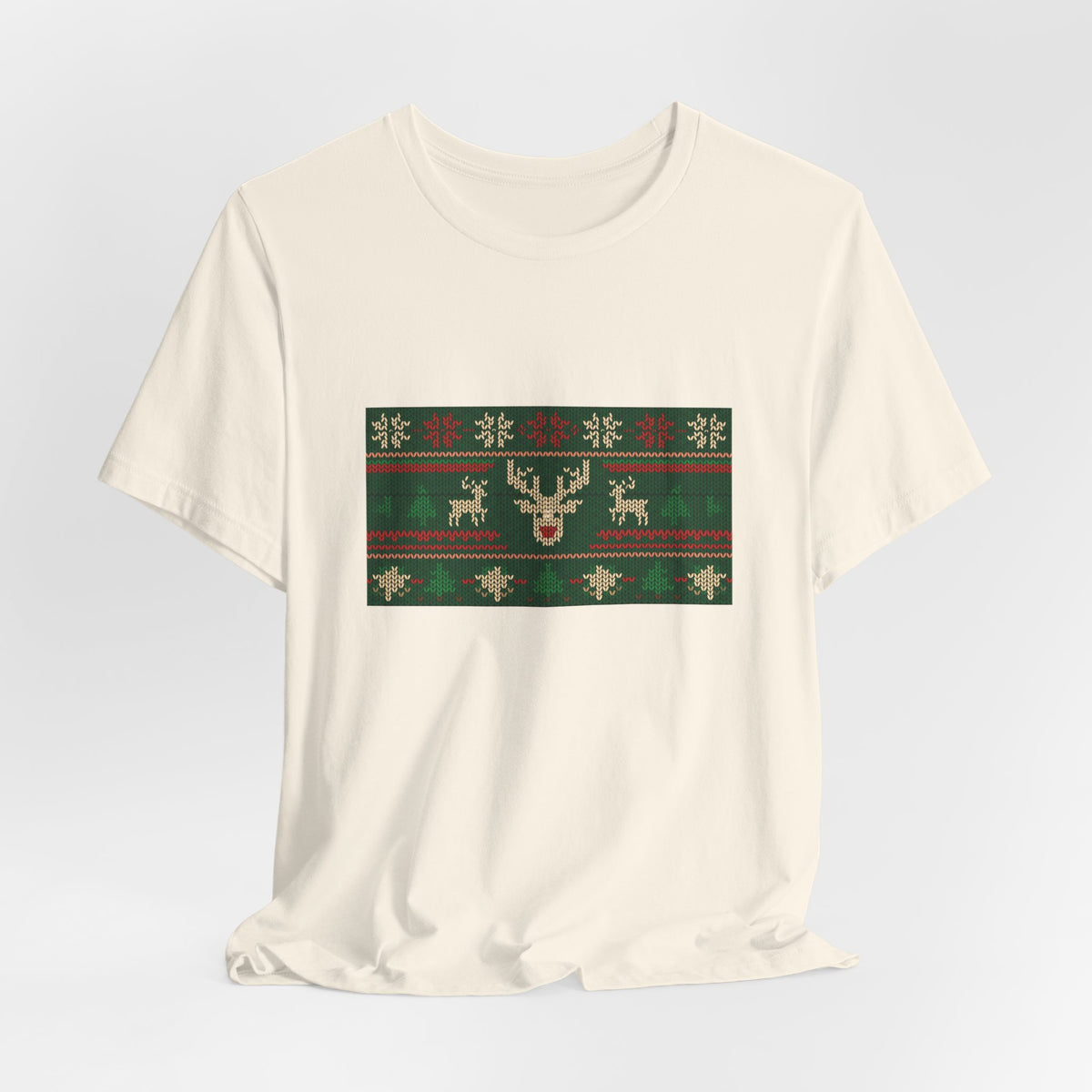Ugly Christmas Sweater Tee | Funny Reindeer Fair Isle Shirt