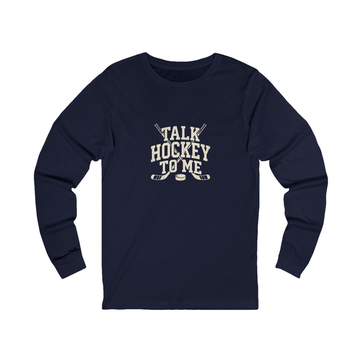 Talk Hockey to Me Long Sleeve Tee | Funny Retro Hockey Fan Shirt