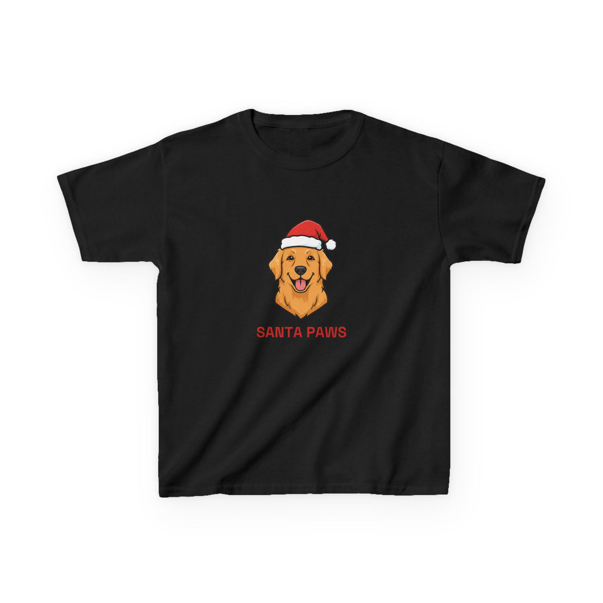 Santa Paws Kids Tee | Funny Golden Retriever Christmas Shirt