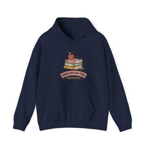 Books and Bad Puns Hoodie | English Teacher Gift