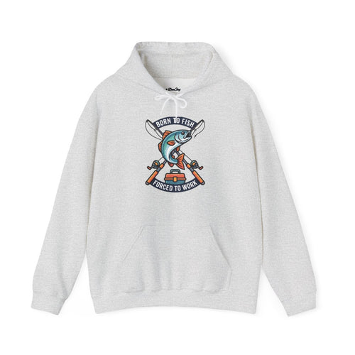 Born to Fish Forced to Work Hoodie | Funny Fishing Shirt