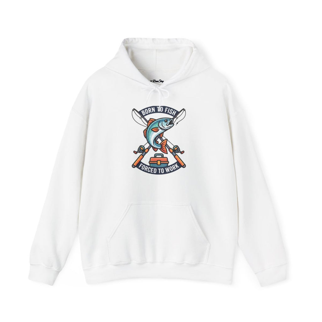 Born to Fish Forced to Work Hoodie | Funny Fishing Shirt