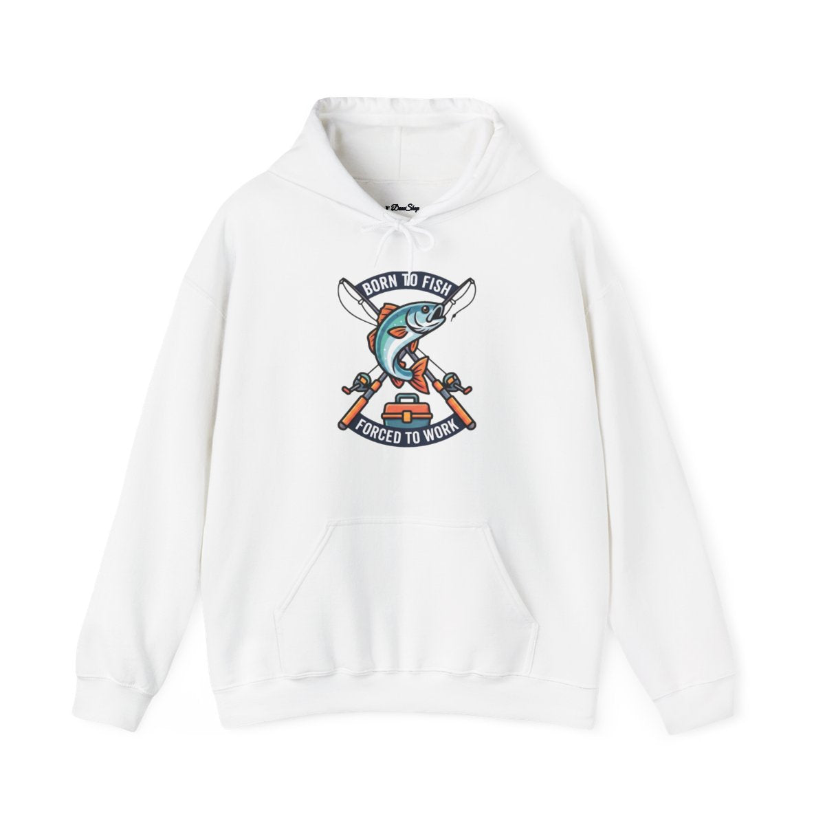 Born to Fish Forced to Work Hoodie | Funny Fishing Shirt