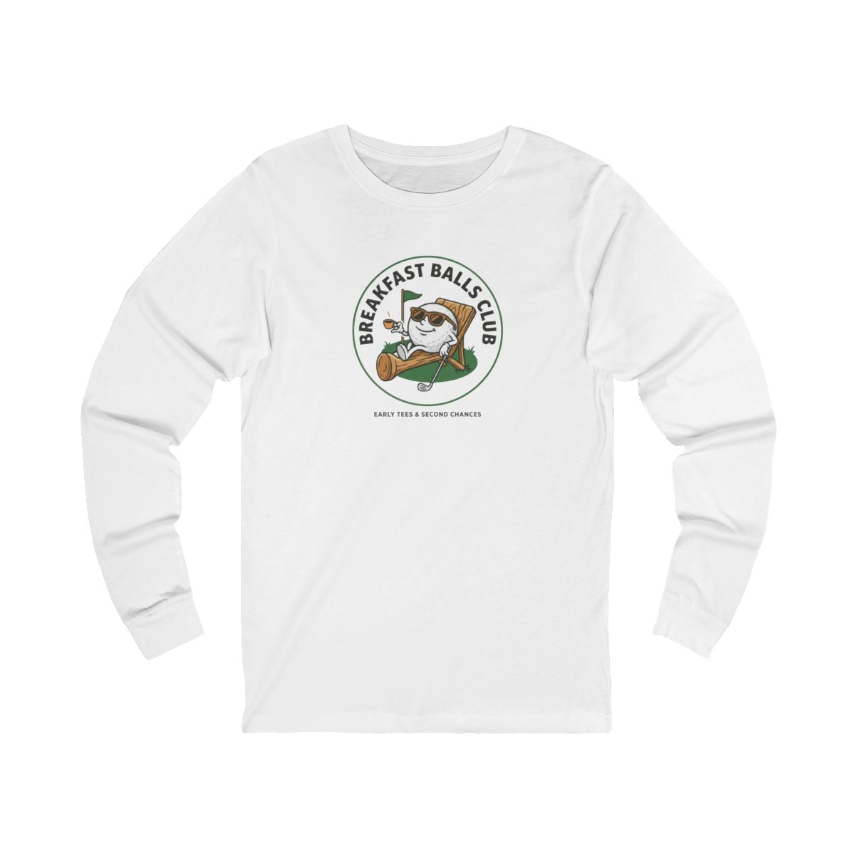 Breakfast Balls Club Golf Long Sleeve Tee | Funny Golf Ball Cartoon Shirt