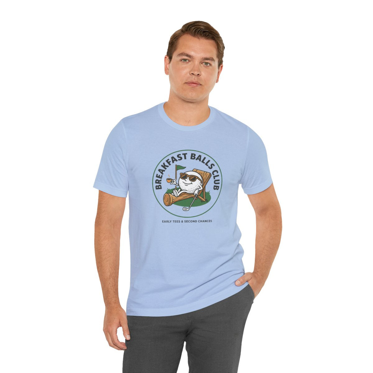 Breakfast Balls Club Golf Tee | Funny Golf Ball Cartoon Tee