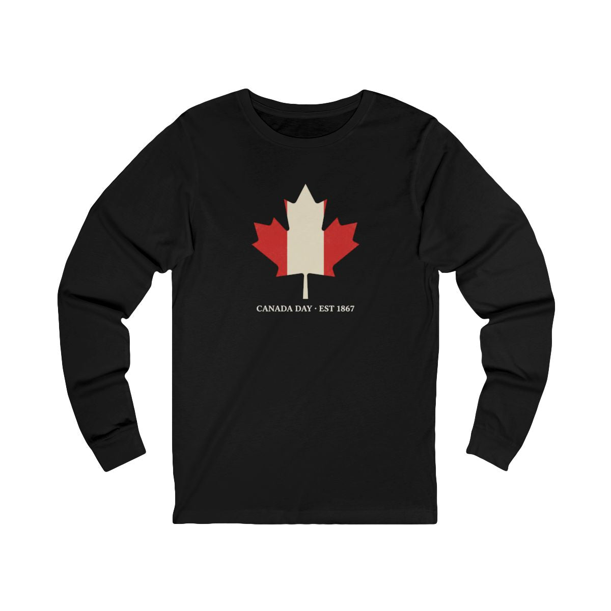 Canada Maple Leaf Long Sleeve Tee | Vintage Distressed EST 1867